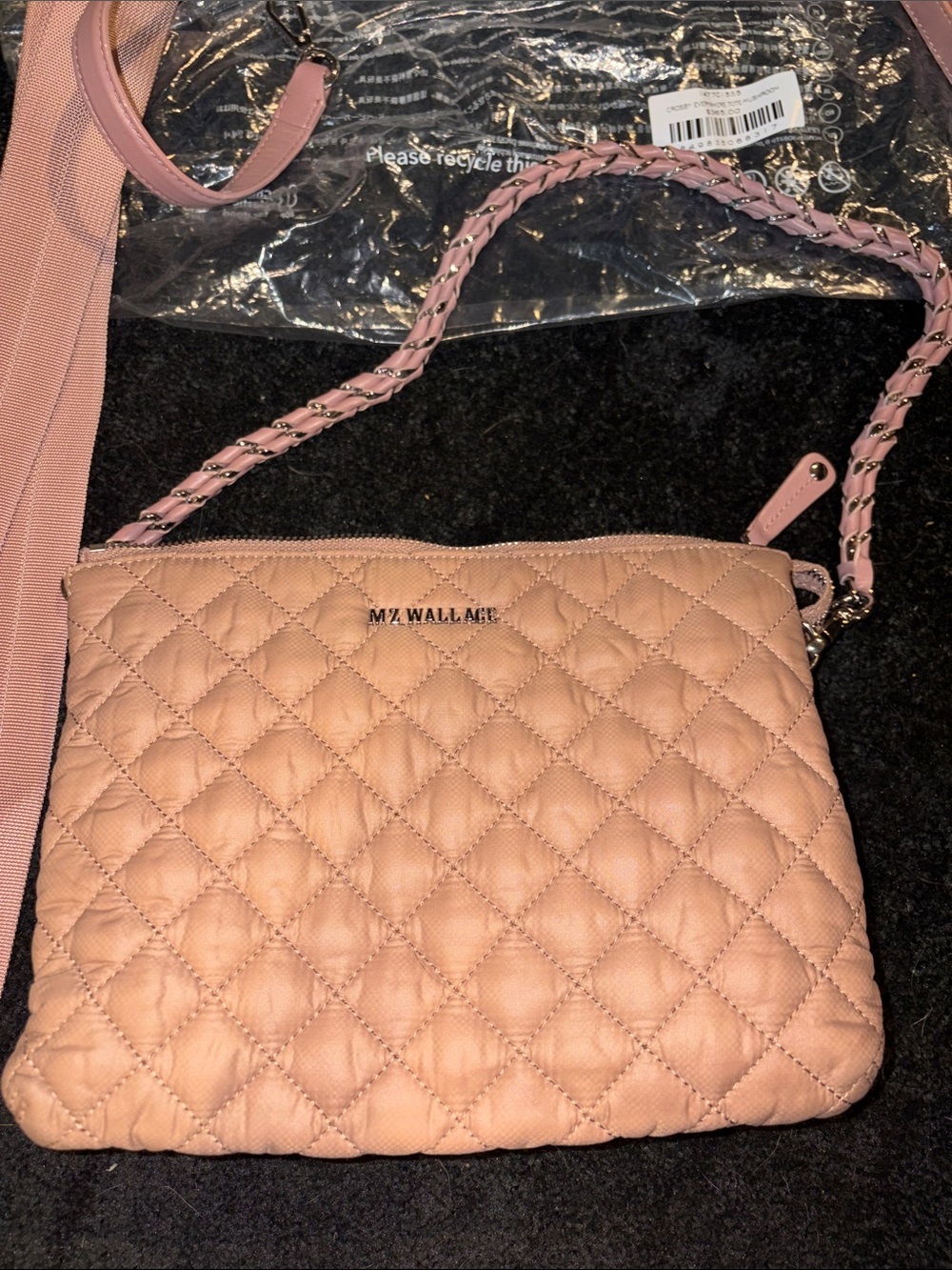 MZ Wallace NWOT Quilted Hobo Crossbody in Blush